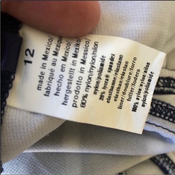 Anne Cole Stripped Swim Top Blue & White 
Size 12 - Picture 7 of 9